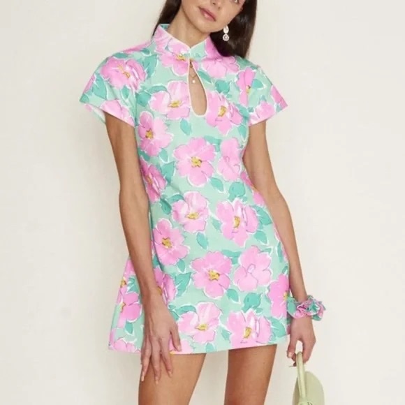 Rixo Lolita Cotton Mini Dress High Neck Size S - Picture 2 of 10